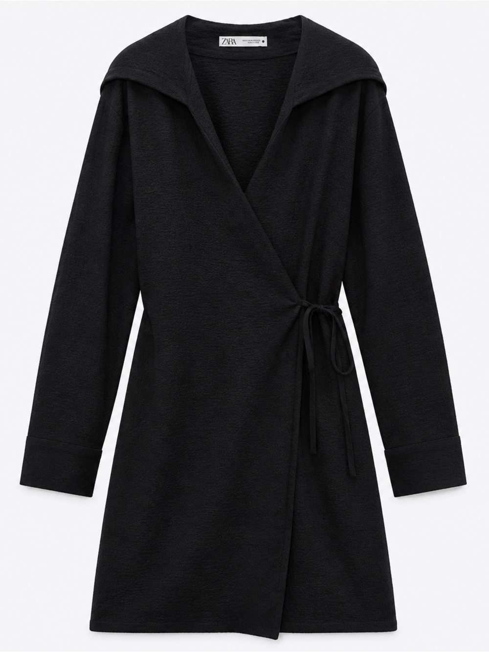 Zara Textured black hooded mini dress XS - Picture 2 of 9